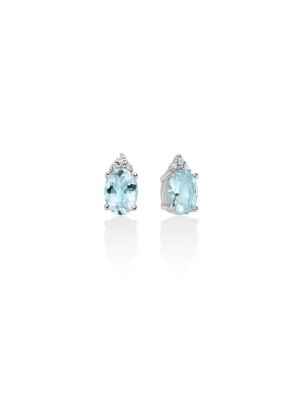 ORECCHINI ORO BIANCO ACQUAMARINA OVALE DIAMANTI MILUNA LE GEMME ERD2845 MILUNA