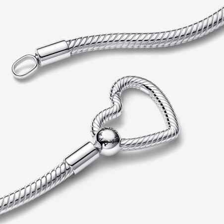 COLLANA MAGLIA SNAKE CHIUSURA A CUORE 45CM DONNA PANDORA 