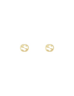 ORECCHINI A BOTTONE IN ORO GIALLO DONNA GUCCI INTERLOCKING G YBD74854300200U GUCCI
