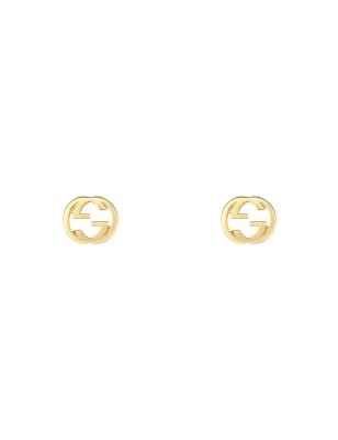 ORECCHINI A BOTTONE IN ORO GIALLO DONNA GUCCI INTERLOCKING G YBD74854300200U GUCCI