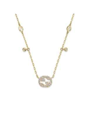 COLLANA IN ORO GIALLO E DIAMANTI 0.27 CT DONNA GUCCI INTERLOCKING G YBB72940200200U GUCCI