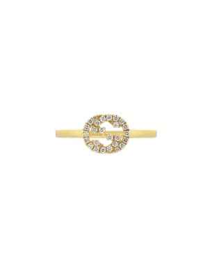 ANELLO IN ORO GIALLO E DIAMANTI DONNA GUCCI INTERLOCKING G YBC729412002014 GUCCI