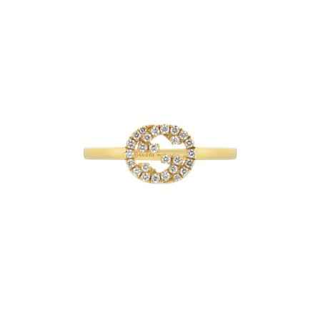 ANELLO IN ORO GIALLO E DIAMANTI DONNA GUCCI INTERLOCKING G YBC729412002014 GUCCI