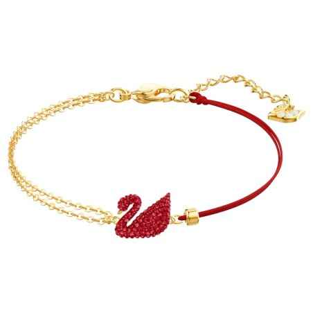 BRACCIALE ICONIC SWAN CIGNO ROSSO DONNA SWAROVSKI  5465403 SWAROVSKI