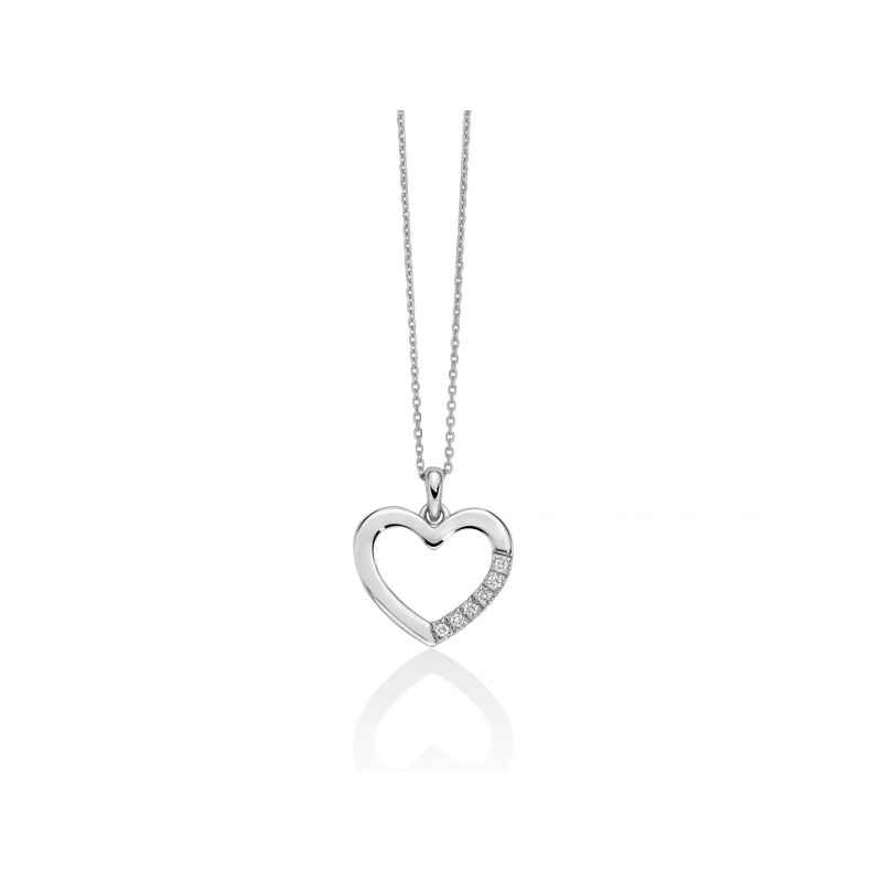 COLLANA CUORE ORO BIANCO DIAMANTI DONNA MILUNA I DIAMANTI COLLANA CUORE ORO BIANCO DIAMANTI DONNA MILUNA I DIAMANTI