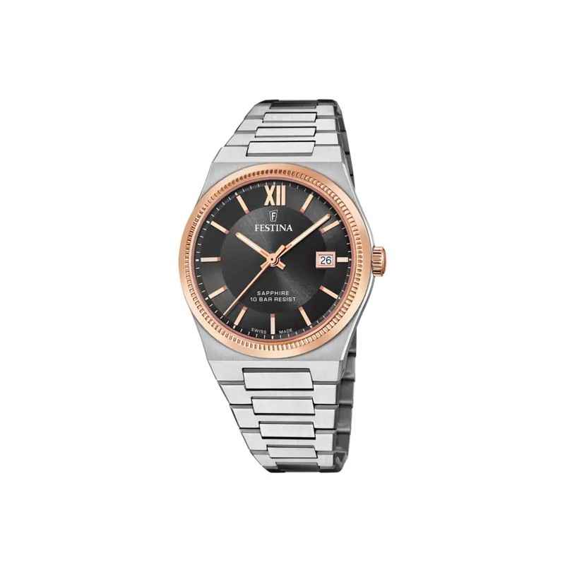 OROLOGIO SWISS MADE BICOLORE NERO 40MM UOMO FESTINA OROLOGIO SWISS MADE BICOLORE NERO 40MM UOMO FESTINA