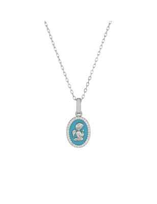 COLLANA ANGELO CUSTODE SMALTATA TURCHESE AMEN CLANSMBPE AMEN