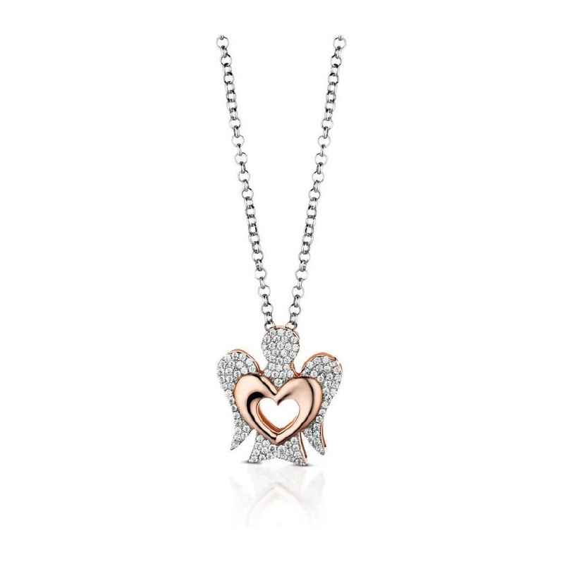 COLLANA PENDENTE ANGELO E CUORE ROSATO ROBERTO GIANNOTTI COLLANA PENDENTE ANGELO E CUORE ROSATO ROBERTO GIANNOTTI