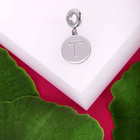 CHARM LETTERA T ACCIAIO E CRISTALLI DONNA MORELLATO 