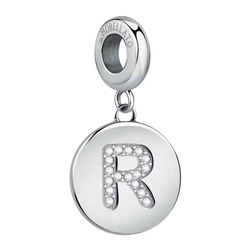CHARM LETTERA R ACCIAIO E CRISTALLI DONNA MORELLATO 