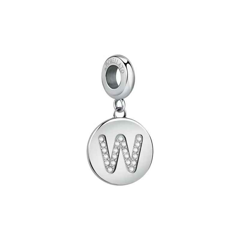 CHARM LETTERA W ACCIAIO E CRISTALLI DONNA MORELLATO 