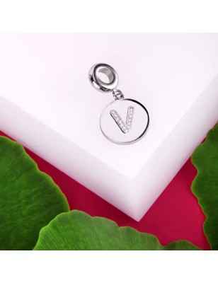 CHARM LETTERA V ACCIAIO E CRISTALLI DONNA MORELLATO 
