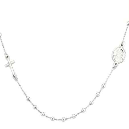GIROCOLLO ROSARIO ARGENTO RODIATO UOMO-DONNA AMEN CROB25 AMEN