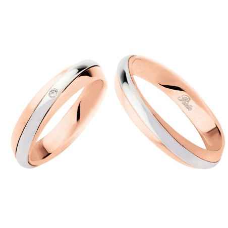 ANELLO ORO BIANCO E ROSA CON DIAMANTE 0.02 DONNA POLELLO  2547DBR POLELLO