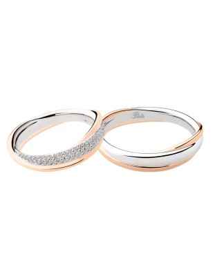 ANELLO FEDE ORO BIANCO ROSA DIAMANTI 0.48 CT DONNA POLELLO  2890DBR POLELLO