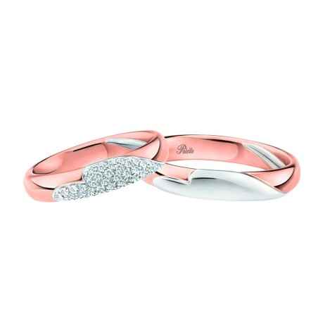 ANELLO FEDE ORO ROSA ORO BIANCO DIAMANTI 0.23 CT DONNA POLELLO  3063DRB POLELLO