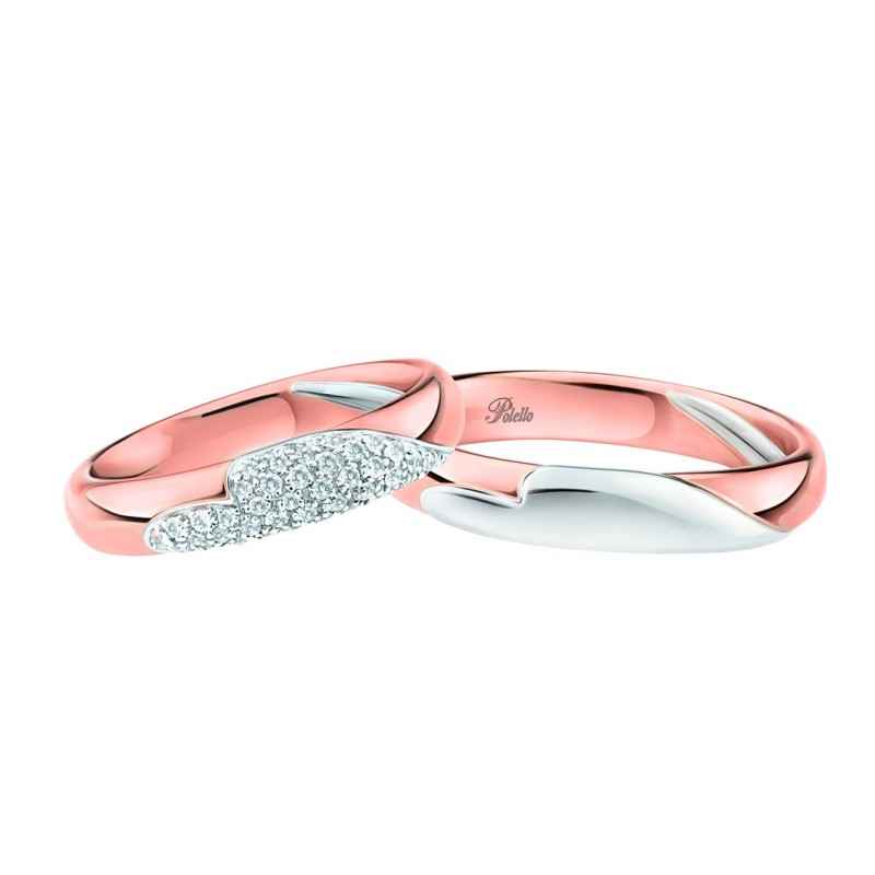 ANELLO FEDE NUZIALE IN ORO ROSA E BIANCO 18KT UOMO-DONNA POLELLO ANELLO FEDE NUZIALE IN ORO ROSA E BIANCO 18KT UOMO-DONNA POLELLO
