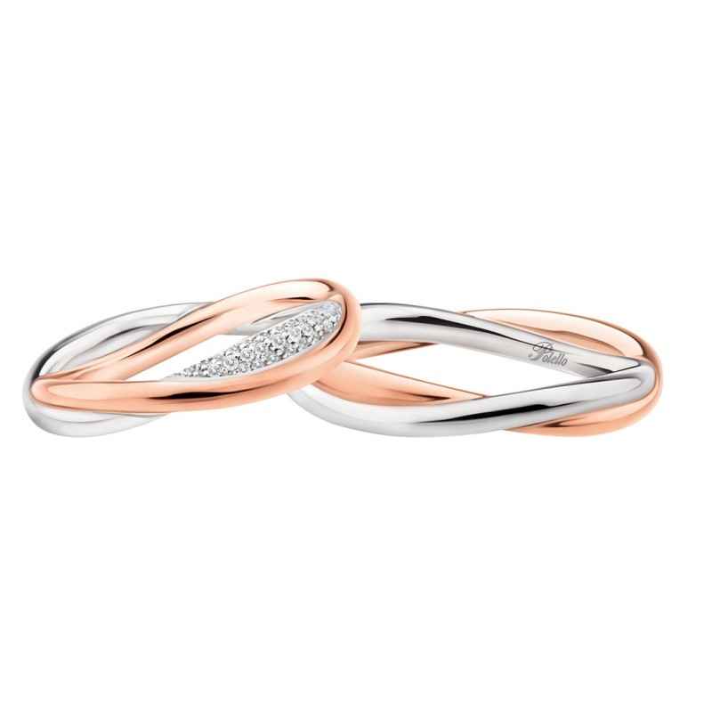 ANELLO FEDE INTRECCIO ORO BIANCO E ROSA UOMO-DONNA POLELLO ANELLO FEDE INTRECCIO ORO BIANCO E ROSA UOMO-DONNA POLELLO