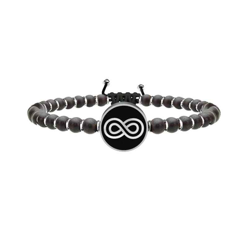 BRACCIALE SFERE ONICE E SIMBOLO INFINITO UOMO KIDULT