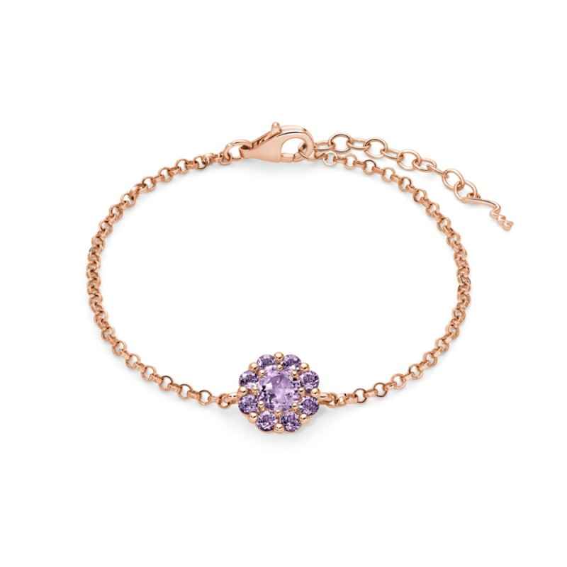 BRACCIALE ARGENTO DORATO E AMETISTA A FIORE DONNA MILUNA BRACCIALE ARGENTO DORATO E AMETISTA A FIORE DONNA MILUNA