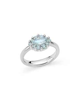 ANELLO ARGENTO E GEMMA DEL CIELO NAVETTE M14 DONNA MILUNA  LID3859 MILUNA