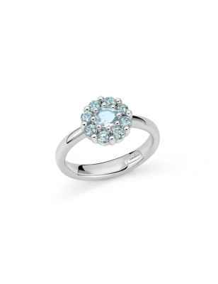 ANELLO ARGENTO E GEMMA DEL CIELO A FIORE M14 DONNA MILUNA  LID3850 MILUNA