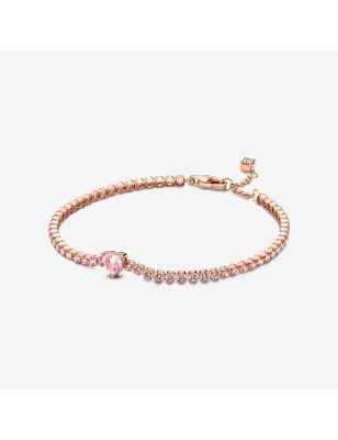 BRACCIALE TENNIS ROSA CON CUORE IN RILIEVO DONNA PANDORA 580041C01-18 PANDORA