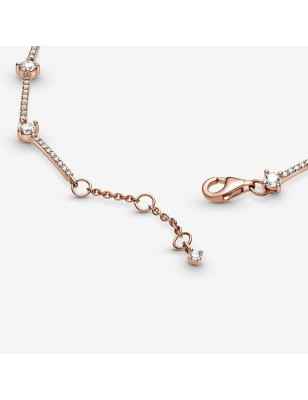 BRACCIALE RIGIDO CON PIETRE COLOR ORO ROSA DONNA PANDORA  589217C01-18 PANDORA