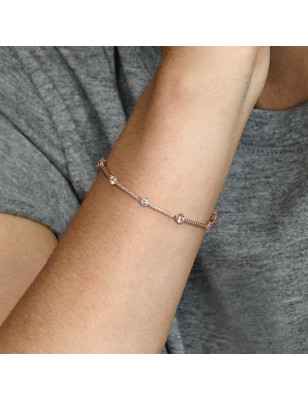 BRACCIALE RIGIDO CON PIETRE COLOR ORO ROSA DONNA PANDORA  589217C01-18 PANDORA