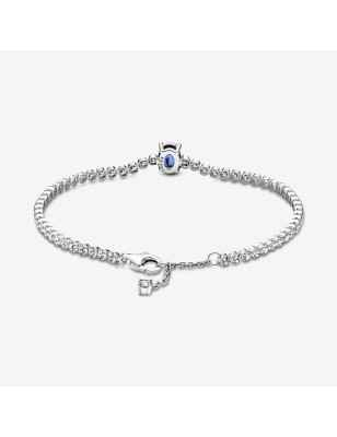BRACCIALE TENNIS CON PIETRA BLU 20CM DONNA PANDORA