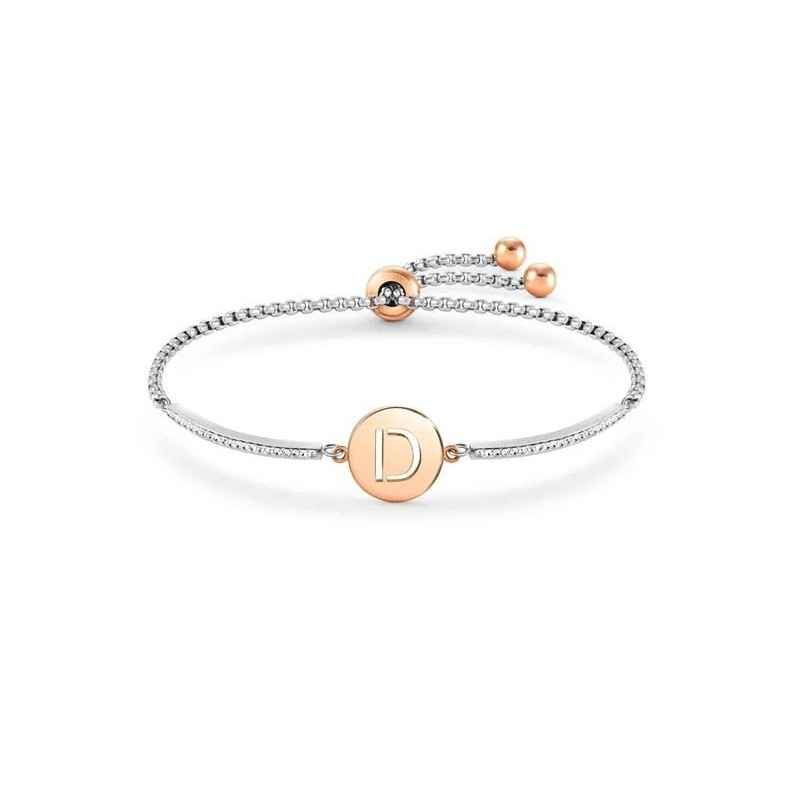 BRACCIALE MILLELUCI LETTERA D IN PVD ROSA DONNA NOMINATION 