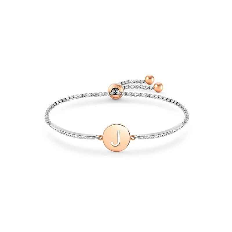 BRACCIALE MILLELUCI LETTERA J IN PVD ROSA DONNA NOMINATION 