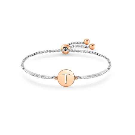 BRACCIALE MILLELUCI LETTERA T IN PVD ROSA DONNA NOMINATION  028007/020 NOMINATION