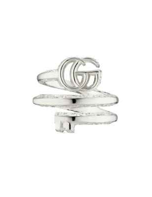 ANELLO IN ARGENTO A DOPPIA BANDA 13 DONNA GUCCI GG MARMONT YBC770719001013 GUCCI