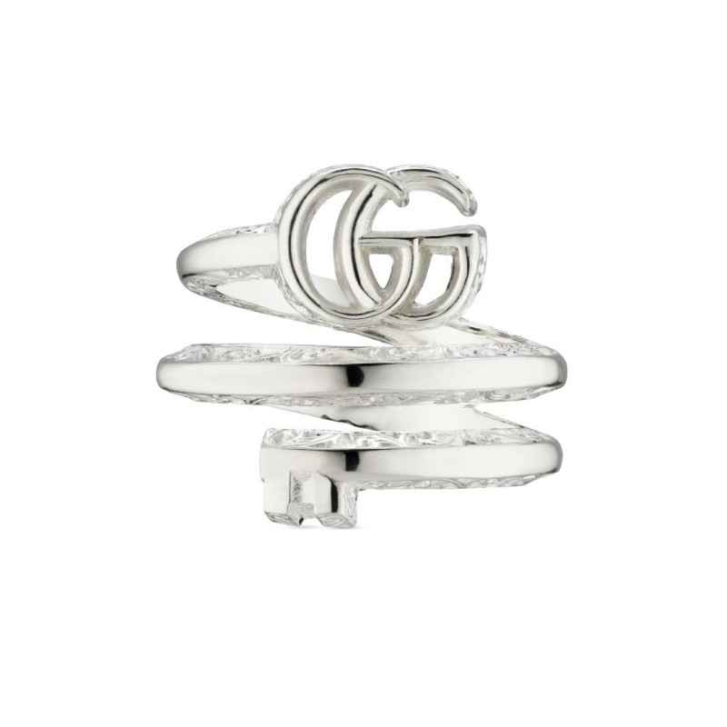 ANELLO IN ARGENTO A DOPPIA BANDA 13 DONNA GUCCI GG MARMONT ANELLO IN ARGENTO A DOPPIA BANDA 13 DONNA GUCCI GG MARMONT