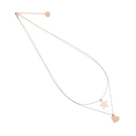 COLLANA DOPPIO GIROCOLLO CUORE E STELLA DONNA MAMAN ET SOPHIE  GC006108 MAMAN ET SOPHIE