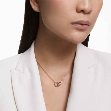 COLLANA STONE CERCHI INTRECCIATI ROSA DONNA SWAROVSKI  5642884 SWAROVSKI