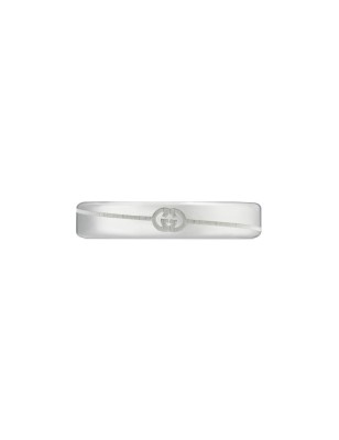 ANELLO IN ARGENTO 4MM MISURA 15 UOMO-DONNA GUCCI INTERLOCKING G YBC774049001015 GUCCI