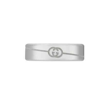ANELLO IN ARGENTO MISURA 13 UOMO-DONNA GUCCI INTERLOCKING G YBC774052001013 GUCCI