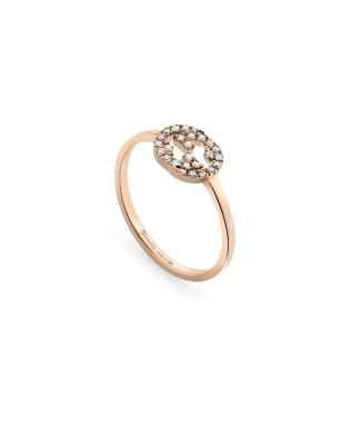 ANELLO ORO ROSA DIAMANTI DONNA GUCCI INTERLOCKING G YBC729412001013 GUCCI