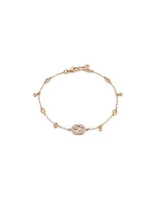 BRACCIALE ORO ROSA DIAMANTI DONNA GUCCI INTERLOCKING G YBA729403001017 GUCCI