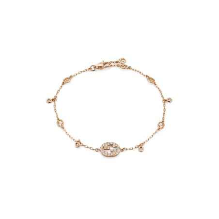 BRACCIALE ORO ROSA DIAMANTI DONNA GUCCI INTERLOCKING G YBA729403001017 GUCCI