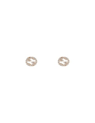 ORECCHINI ORO ROSA DIAMANTI DONNA GUCCI INTERLOCKING G YBD72940800100U GUCCI