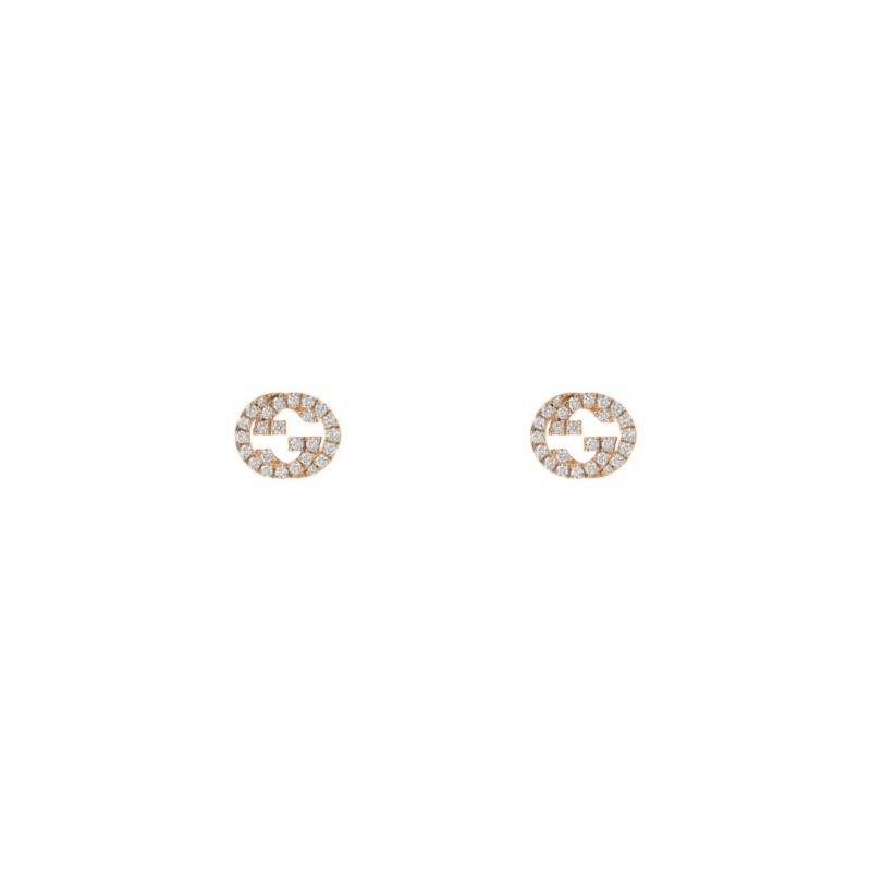 ORECCHINI ORO ROSA DIAMANTI DONNA GUCCI INTERLOCKING G ORECCHINI ORO ROSA DIAMANTI DONNA GUCCI INTERLOCKING G