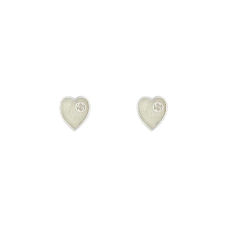 ORECCHINI HEART IN ARGENTO DONNA GUCCI INTERLOCKING G YBD64554700300U GUCCI