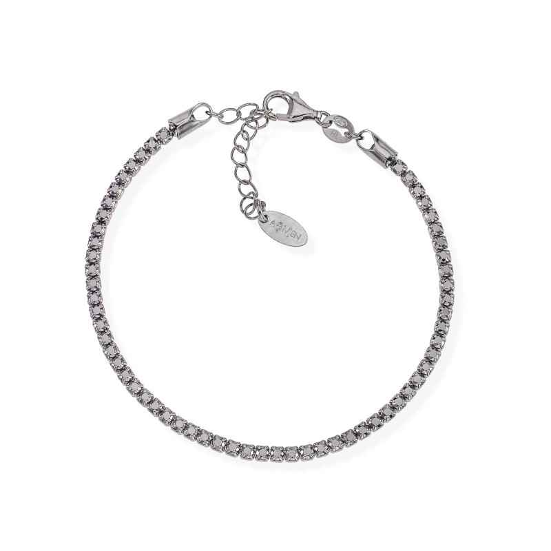 BRACCIALE TENNIS  RODIATO ZIRCONI NERI DONNA AMEN 