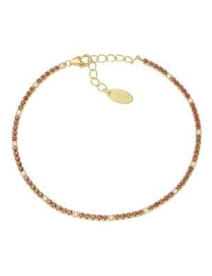 BRACCIALE DORATO ZIRCONI ARANCIONI E BIANCHI AMEN BT1GARB17 AMEN