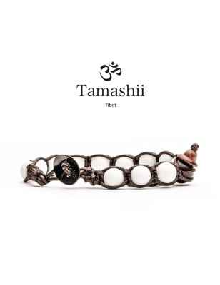 BRACCIALE AGATA BIANCA UOMO-DONNA TAMASHII 1 GIRO BHS900-14 TAMASHII