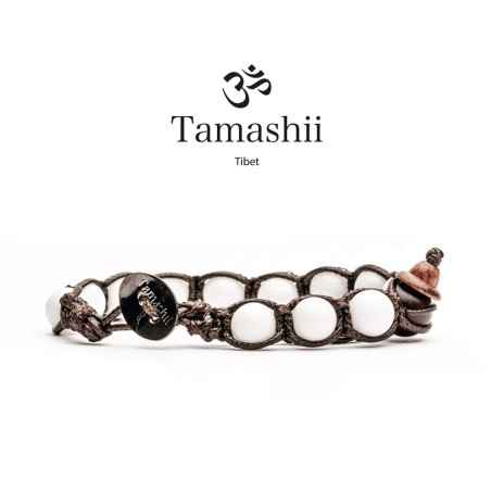 BRACCIALE AGATA BIANCA UOMO-DONNA TAMASHII 1 GIRO BHS900-14 TAMASHII