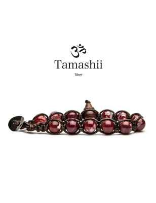 BRACCIALE AGATA ROSSO SCURO UOMO-DONNA TAMASHII 8 MM BHS900-213 TAMASHII